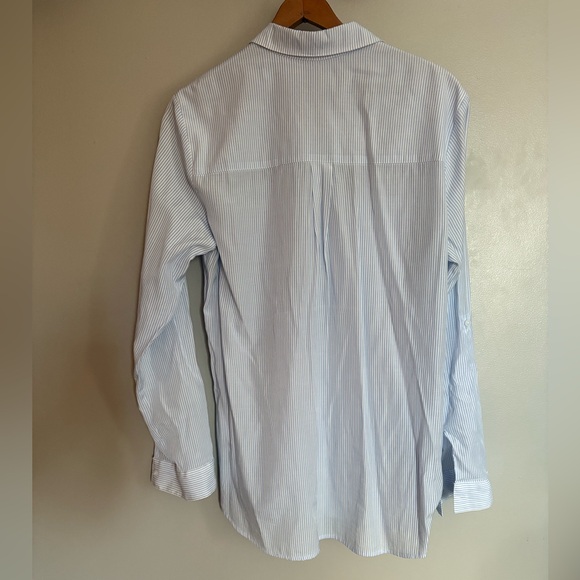 Express The City Striped Floral Embroidered Button Down Shirt - Picture 3 of 16